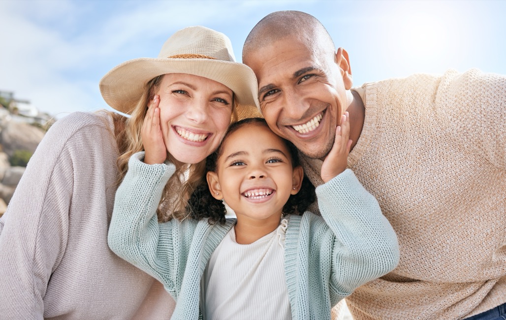 Family,,Smile,And,Face,Portrait,In,Nature,On,Holiday,,Vacation