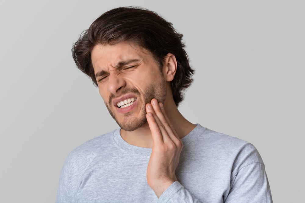 Dental,Problems,Concept.,Man,Suffering,From,Bad,Toothache,,Empty,Space